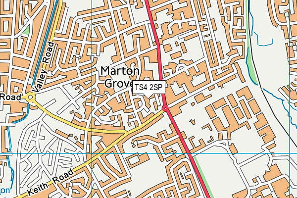 TS4 2SP map - OS VectorMap District (Ordnance Survey)