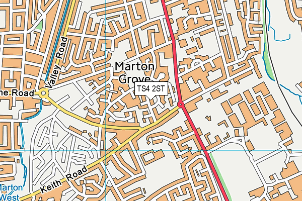 TS4 2ST map - OS VectorMap District (Ordnance Survey)