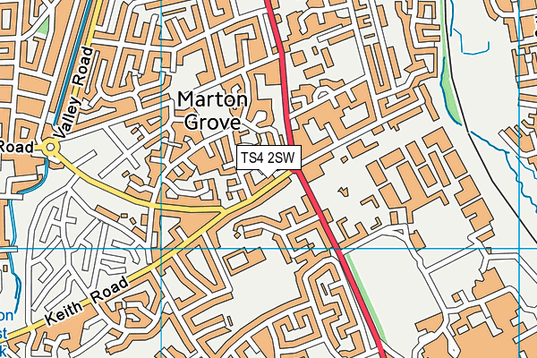 TS4 2SW map - OS VectorMap District (Ordnance Survey)