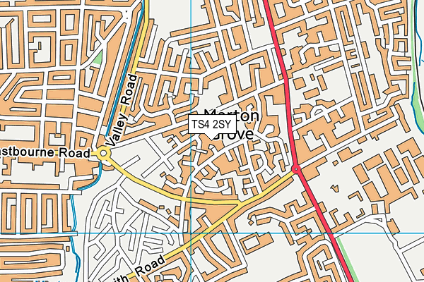 TS4 2SY map - OS VectorMap District (Ordnance Survey)