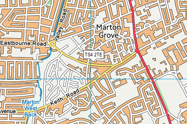 TS4 2TE map - OS VectorMap District (Ordnance Survey)