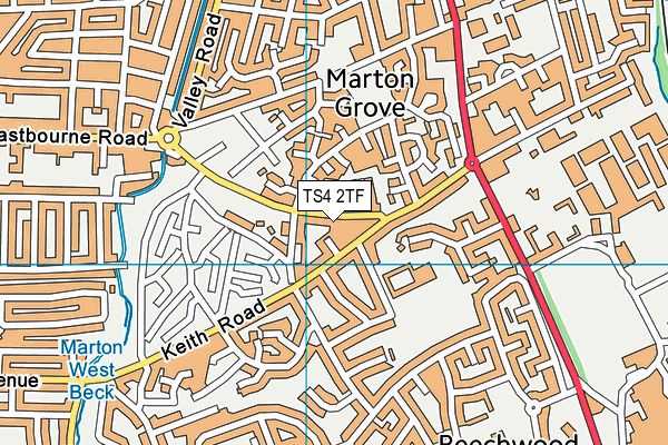 TS4 2TF map - OS VectorMap District (Ordnance Survey)