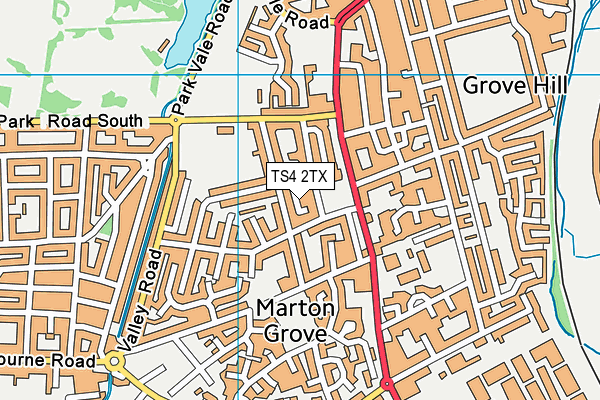 TS4 2TX map - OS VectorMap District (Ordnance Survey)