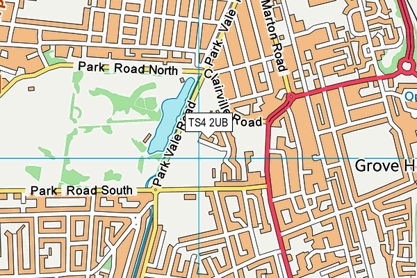 TS4 2UB map - OS VectorMap District (Ordnance Survey)