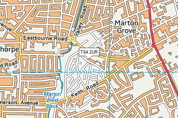 TS4 2UR map - OS VectorMap District (Ordnance Survey)