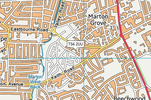 TS4 2UU map - OS VectorMap District (Ordnance Survey)