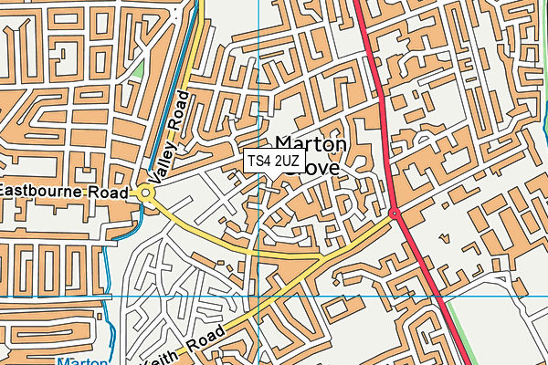 TS4 2UZ map - OS VectorMap District (Ordnance Survey)