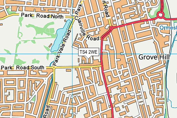 TS4 2WE map - OS VectorMap District (Ordnance Survey)