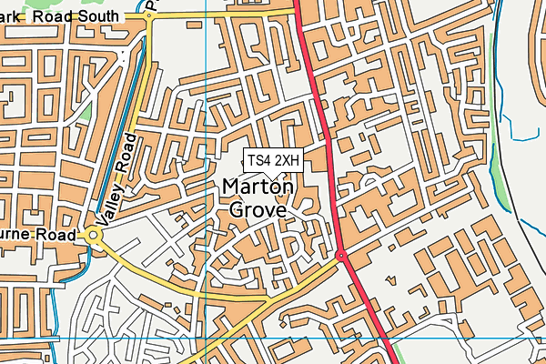 TS4 2XH map - OS VectorMap District (Ordnance Survey)