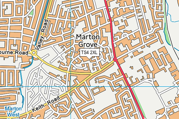 TS4 2XL map - OS VectorMap District (Ordnance Survey)