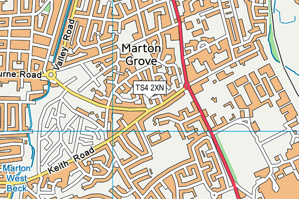 TS4 2XN map - OS VectorMap District (Ordnance Survey)