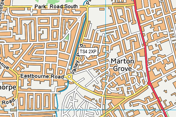 TS4 2XP map - OS VectorMap District (Ordnance Survey)