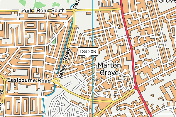 TS4 2XR map - OS VectorMap District (Ordnance Survey)