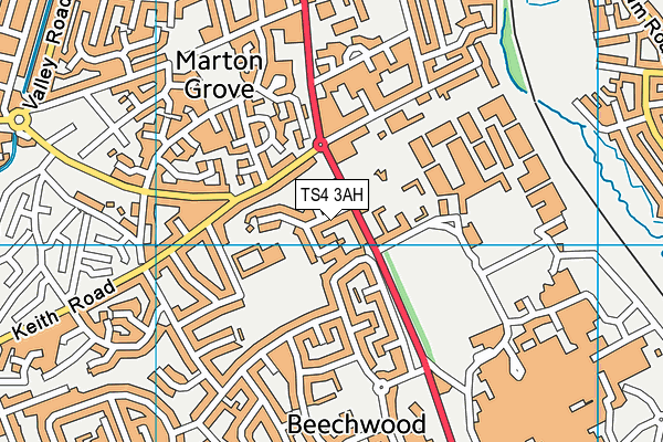 TS4 3AH map - OS VectorMap District (Ordnance Survey)