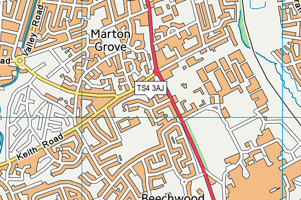 TS4 3AJ map - OS VectorMap District (Ordnance Survey)