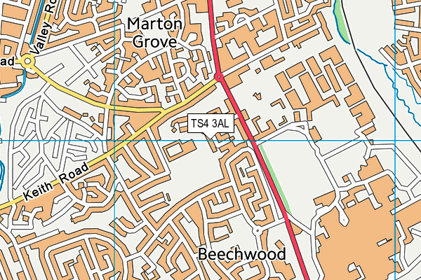 TS4 3AL map - OS VectorMap District (Ordnance Survey)