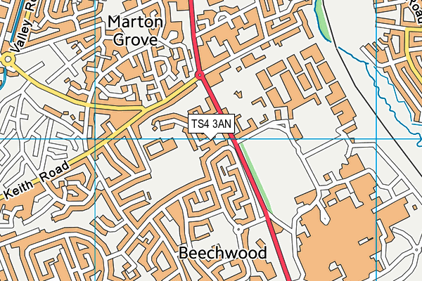 TS4 3AN map - OS VectorMap District (Ordnance Survey)