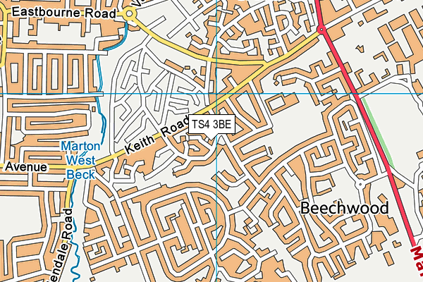 TS4 3BE map - OS VectorMap District (Ordnance Survey)