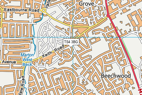 TS4 3BG map - OS VectorMap District (Ordnance Survey)