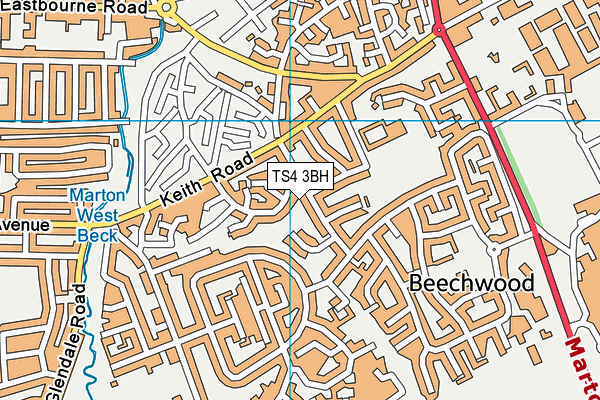 TS4 3BH map - OS VectorMap District (Ordnance Survey)