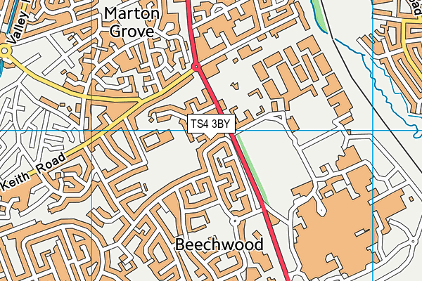 TS4 3BY map - OS VectorMap District (Ordnance Survey)