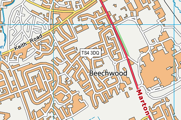 TS4 3DQ map - OS VectorMap District (Ordnance Survey)