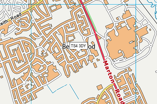 TS4 3DY map - OS VectorMap District (Ordnance Survey)