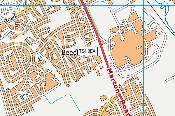 TS4 3EA map - OS VectorMap District (Ordnance Survey)