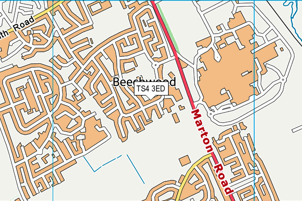 TS4 3ED map - OS VectorMap District (Ordnance Survey)