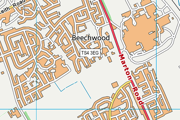 TS4 3EG map - OS VectorMap District (Ordnance Survey)