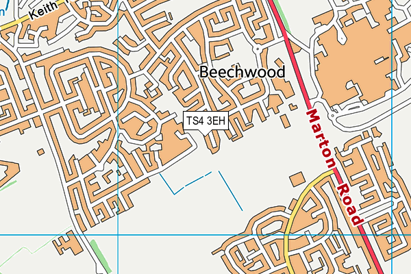 TS4 3EH map - OS VectorMap District (Ordnance Survey)