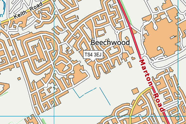 TS4 3EJ map - OS VectorMap District (Ordnance Survey)