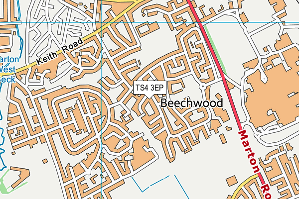 TS4 3EP map - OS VectorMap District (Ordnance Survey)