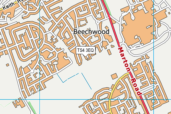 TS4 3EQ map - OS VectorMap District (Ordnance Survey)