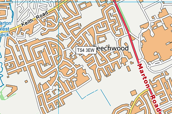 TS4 3EW map - OS VectorMap District (Ordnance Survey)