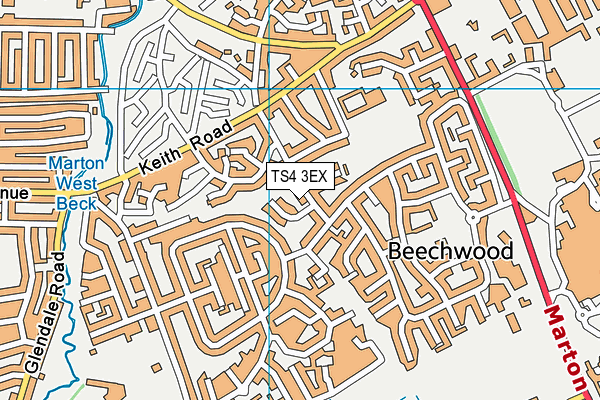 TS4 3EX map - OS VectorMap District (Ordnance Survey)