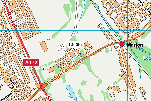 TS4 3FB map - OS VectorMap District (Ordnance Survey)