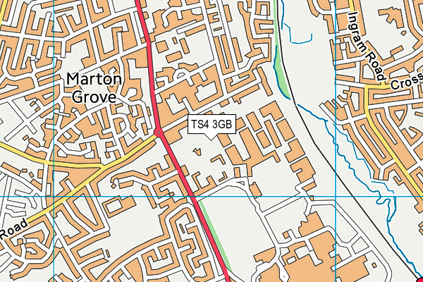 TS4 3GB map - OS VectorMap District (Ordnance Survey)