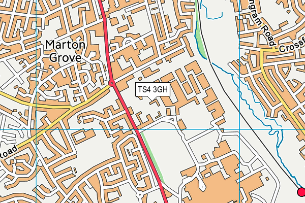 TS4 3GH map - OS VectorMap District (Ordnance Survey)