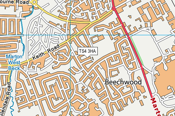 TS4 3HA map - OS VectorMap District (Ordnance Survey)