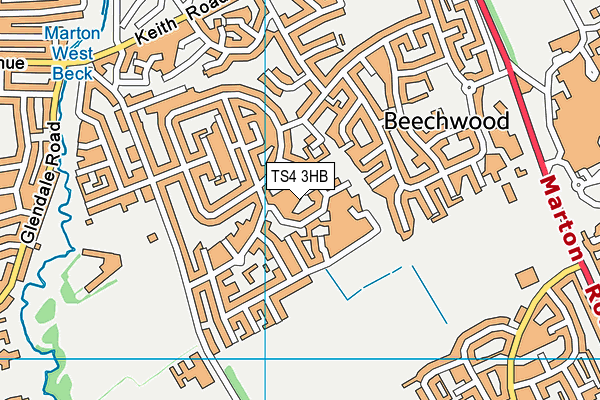 TS4 3HB map - OS VectorMap District (Ordnance Survey)