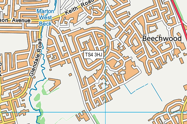 TS4 3HJ map - OS VectorMap District (Ordnance Survey)