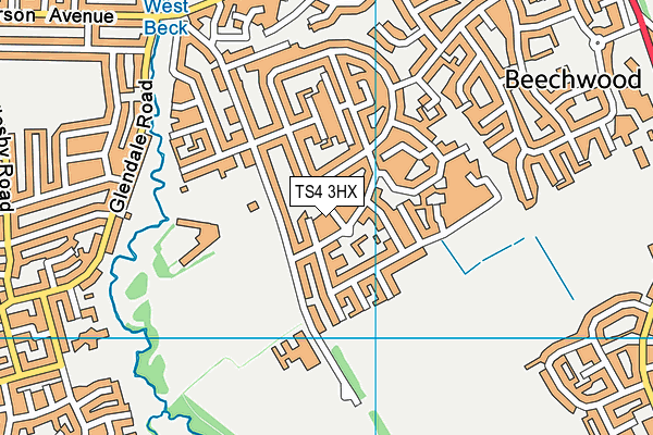 TS4 3HX map - OS VectorMap District (Ordnance Survey)