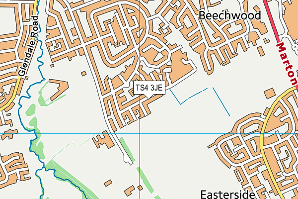 TS4 3JE map - OS VectorMap District (Ordnance Survey)
