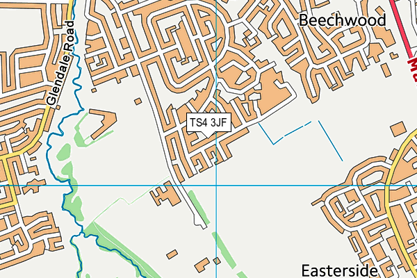 TS4 3JF map - OS VectorMap District (Ordnance Survey)