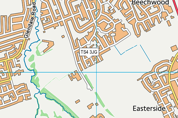 TS4 3JG map - OS VectorMap District (Ordnance Survey)