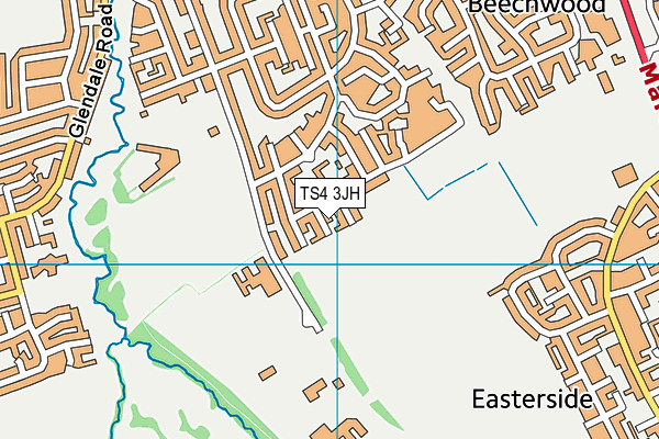 TS4 3JH map - OS VectorMap District (Ordnance Survey)