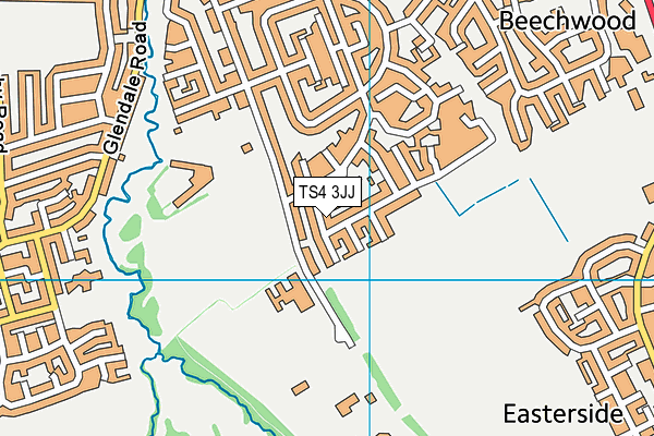 TS4 3JJ map - OS VectorMap District (Ordnance Survey)