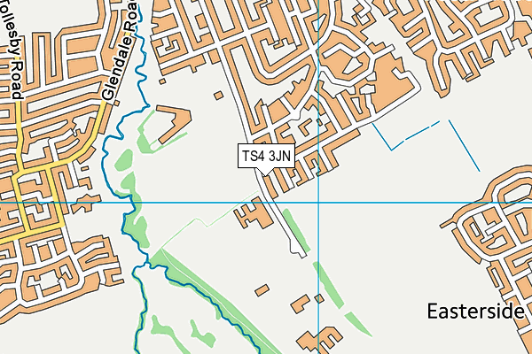 TS4 3JN map - OS VectorMap District (Ordnance Survey)