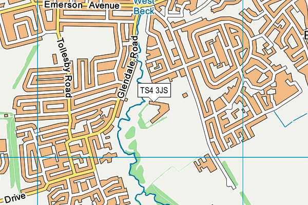 Hollis Academy map (TS4 3JS) - OS VectorMap District (Ordnance Survey)